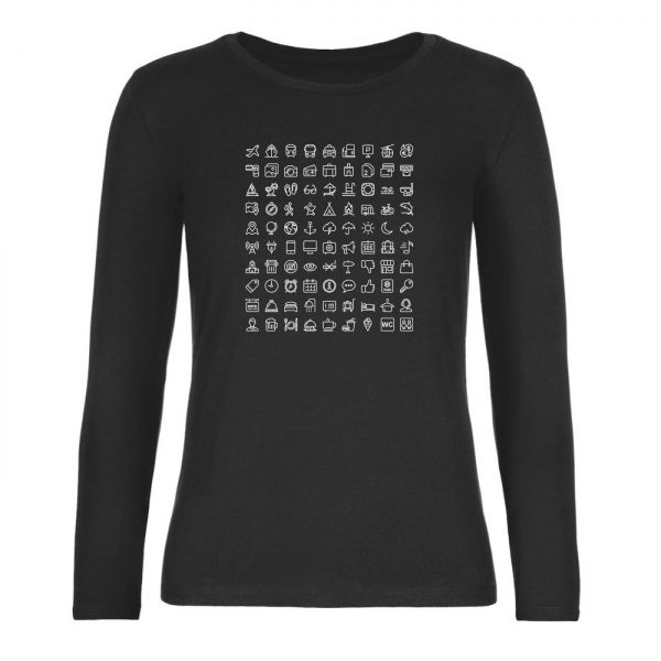 Ženské tričko s dlhým rukávom - Cestovateľské značky