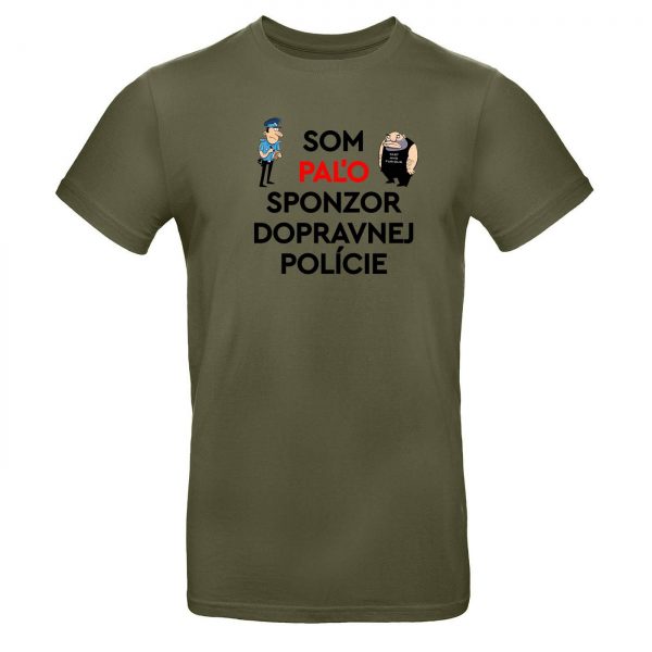 Mužské tričko - Som *MENO* sponzor dopravnej polície