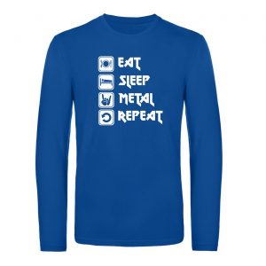 Mužské tričko s dlhým rukávom - Eat, sleep, metal, repeat