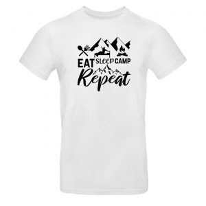 Mužské tričko - Eat, sleep, camp, repeat