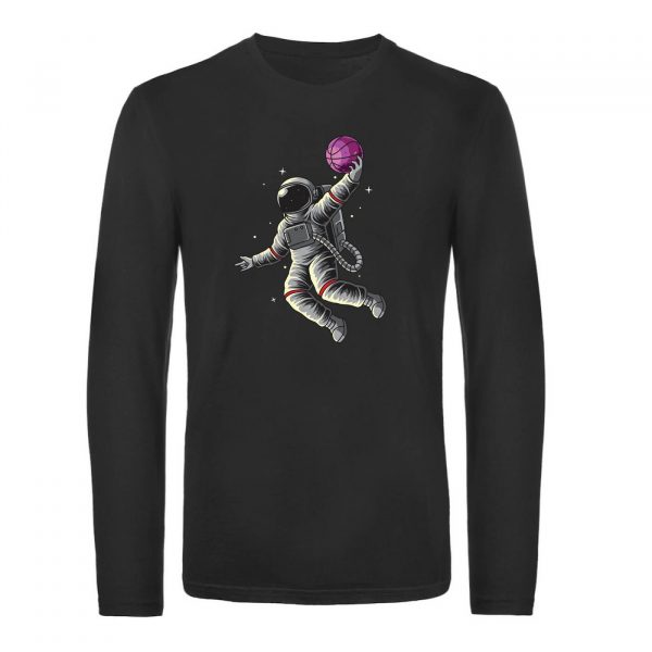 Mužské tričko s dlhým rukávom - Astronaut basketbalista