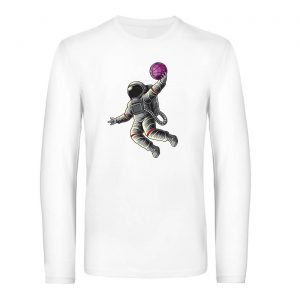 Mužské tričko s dlhým rukávom - Astronaut basketbalista