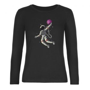 Ženské tričko s dlhým rukávom - Astronaut basketbalista
