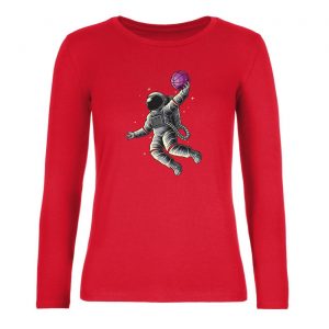 Ženské tričko s dlhým rukávom - Astronaut basketbalista
