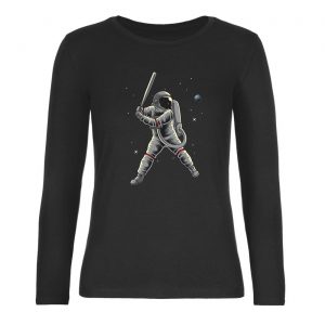 Ženské tričko s dlhým rukávom - Astronaut bejzbalista