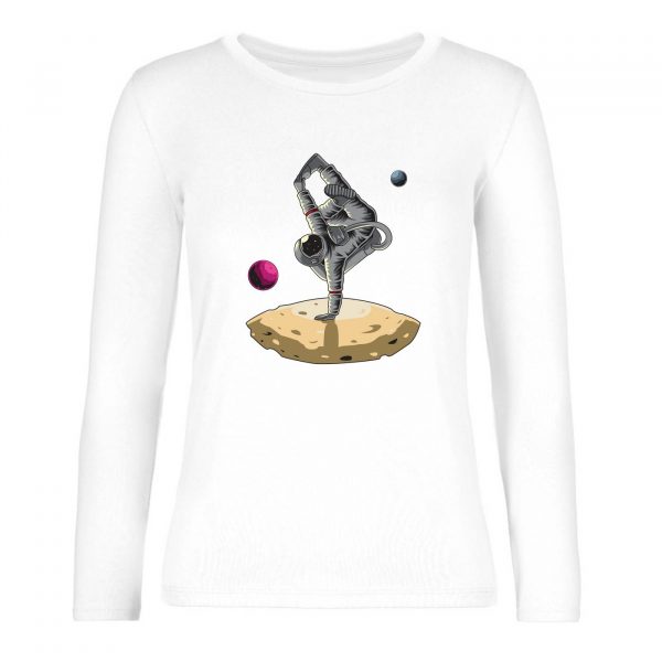 Ženské tričko s dlhým rukávom - Astronaut breakdancer