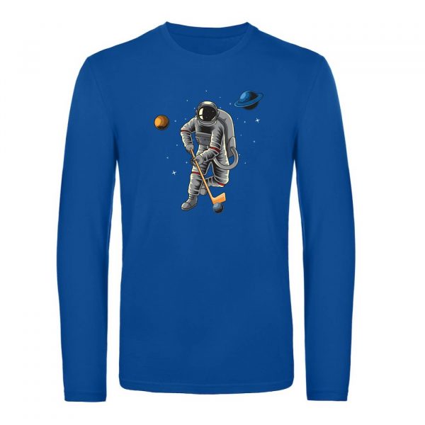 Mužské tričko s dlhým rukávom - Astronaut hokejista