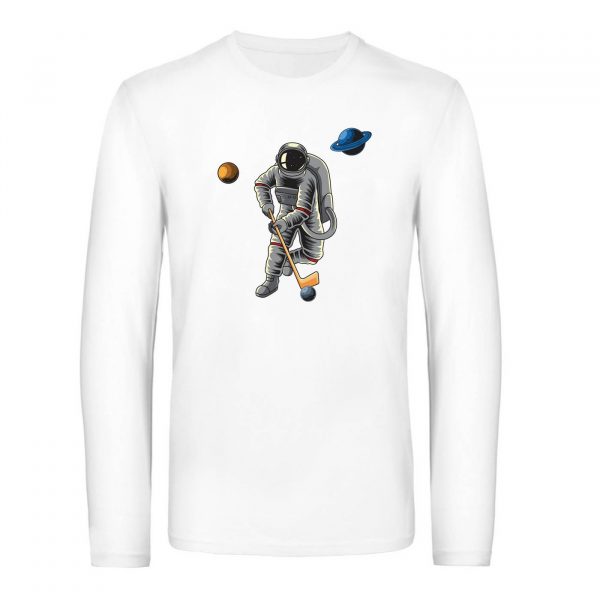 Mužské tričko s dlhým rukávom - Astronaut hokejista