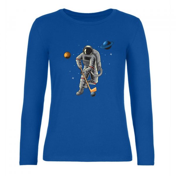 Ženské tričko s dlhým rukávom - Astronaut hokejista