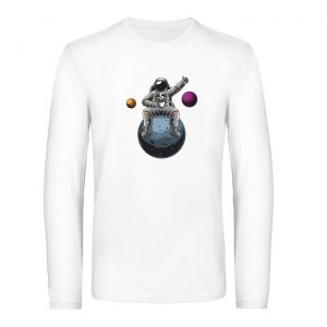 Mužské tričko s dlhým rukávom - Astronaut kávičkar