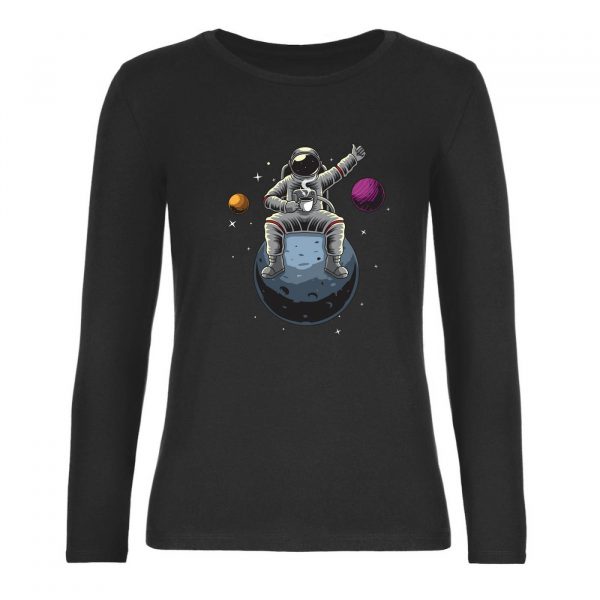 Ženské tričko s dlhým rukávom - Astronaut kávičkar