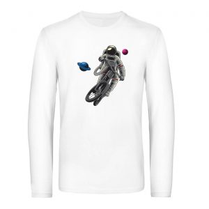 Mužské tričko s dlhým rukávom - Astronaut motorkár