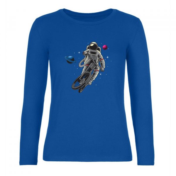 Ženské tričko s dlhým rukávom - Astronaut motorkár