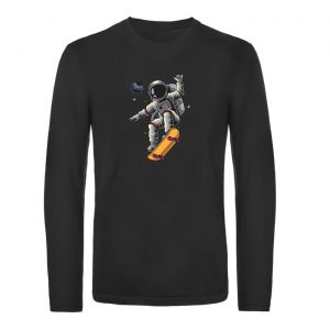 Mužské tričko s dlhým rukávom - Astronaut skejter