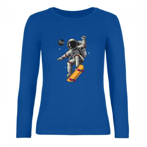 Ženské tričko s dlhým rukávom - Astronaut skejter