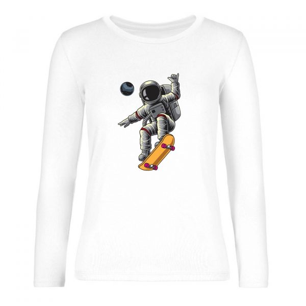 Ženské tričko s dlhým rukávom - Astronaut skejter